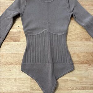 Abercrombie & Fitch Brown Long Sleeve Bodysuit
